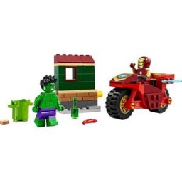Lego Marvel Iron Man con moto e The Hulk 76287