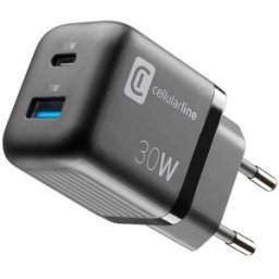 Cellular Line CARICABATTERIE RETE GAN 2 PORTE 30W Achusbgan2pd30wk
