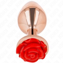 Plug Anale Metallico Kink Pleasure Plugs Rosa Rossa — Oro Rosa L