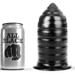 Plug Anale a Coste All Black — 16 cm