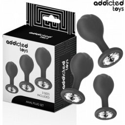 Kit Plug Anale con Gioiello Addicted Toys — 3 Misure