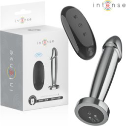 INTENSE ANAL TOYS Plug Anale Vibrante Intense S — Metallo, 10 Modalità, Telecomando