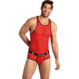 ANAIS MEN ACCESORIES Canotta Lingerie Sexy in Pizzo Anais Men Brave Top — XL