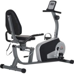 giordanoshop Cyclette Orizzontale 8 Livelli di Resistenza 122-137x62x103 cm con Monitor LCD 2 Ruote Nero...