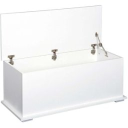 giordanoshop Baule Cassapanca Pouf Contenitore 81x40x46 cm in Legno e MDF Bianco...