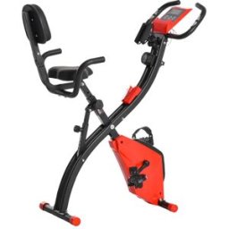 giordanoshop Cyclette Magnetica Pieghevole con Display LCD in Acciaio Rossa...
