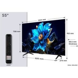 TCL P7K Serie Smart TV QLED 4K 55" 55P7K, Dolby Vision - Atmos, HDR10+, Google TV