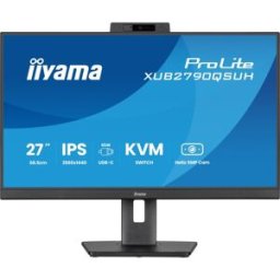 IIYAMA ProLite XUB2790QSUH-B2 (68.5 cm (27 Zoll), schwarz (matt), QHD, IPS, HDMI, DP, USB-C, USB-Hub, Webcam, 100Hz Panel)