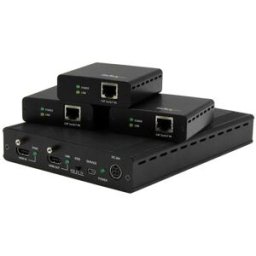 StarTech.com Kit extender HDBaseT a 3 porte con 3 Ricevitori - Splitter HDMI 1x3 via Cat5 - fino a 4K (ST124HDBT)