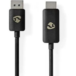 Nedis Cavo Adattatore Da Displayport Maschio A Hdmi Maschio Ccgb37108bk18 8k Nichelato Tpe 1.8 M 30hz