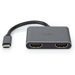 Nedis Adattatore Usb-c 2 In 1 Ccgb6670bk01 Usb 3.2 Gen 1 Usb-c M-2x Hdmi k Nichelato 0.1 M 30hz