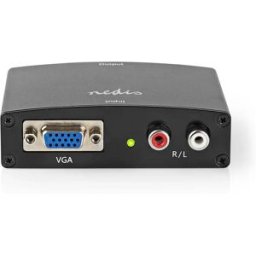 Nedis Convertitore Hdmi Vga Femmina 2xrca Femmina Ingresso A Hdmi Uscita 1080p Alluminio