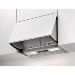 AEG DEB2631S EEK: D cappa aspirante da incasso, 60 cm di larghezza, scarico/ricircolo, illuminazione a LED, grigio