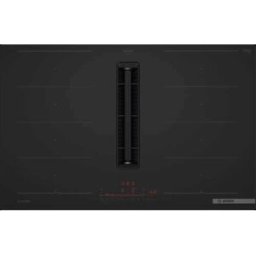 Bosch PXL82BH26E, Serie 6, piano cottura con cappa aspirante, 80 cm, nero opaco, a filo