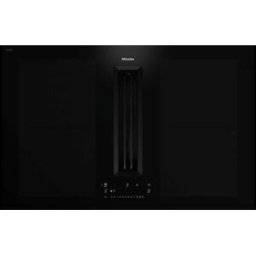 Miele KMDA 7676-1 FL BlackPerfection - Piano cottura a induzione con cappa aspirante integrata, completamente integrato, 80 cm