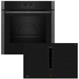 NEFF 3MIOSH80V, SET composto da forno da incasso B5ACJ7AG3 e piano induzione con cappa aspirante V58FHQ4L0, Classe A+