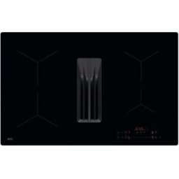 AEG NCT84A00CB Piano cottura a induzione con cappa integrata, vetro nero, 80 cm, classe : A+