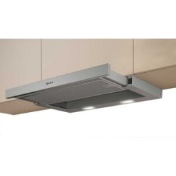 Neff D46BR22X2 Cappa aspirante a schermo piatto - N30, argento metallizzato, aria di ricircolo/scarico, 60 cm
