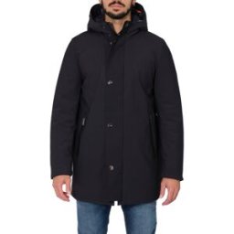 Heskimo - Lungo Con Capp. Softshell Bonded Bottoni In Metallo HE544015 BLU