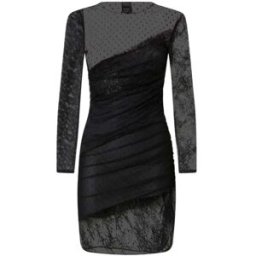 vestiti casual donna pinko - backgammon abito patch pizzi - nero