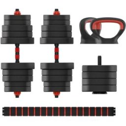 Ksix Kit Manubrio+bilanciere+kettlebell 50kg Black / Orange 50 kg
