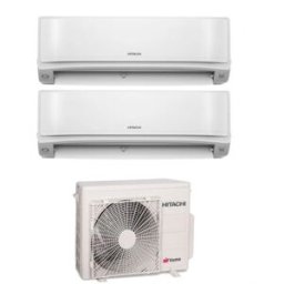 Hitachi Condizionatore Climatizzatore Dual Split Inverter R-32 airHome 400 9000+9000 BTU Con RAM-G43N2HA(B)E Multi Pro G Wi-Fi Integrato 9+9