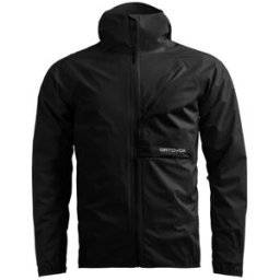 Giacca impermeabile Ortovox TRACE 2.5L JACKET M (black raven) Uomo XL
