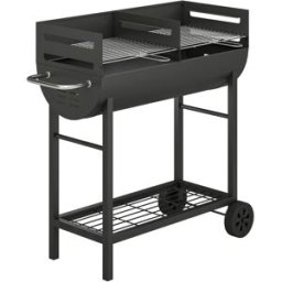 Outsunny Barbecue carbone con griglia regolabile e ripiano, 103x46,5x100 cm Aosom Italy
