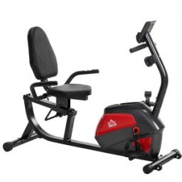 Homcom Cyclette reclinata con schienale e 8 livelli resistenza, display LCD Aosom Italy