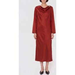 Loulou De Saison Abito midi in seta Rosso Taglia S