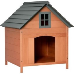 Casetta Rialzata Per Cani Fino A 15 Kg, Cuccia Per Cani Gatti Da Esterno In Legno Di Abete, 81.3x91.5x98.5 cm