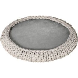 Cuccia Per Cani E Gatti Rotonda, Rialzata E Lavabile In Cotone Pp, Cuscino Imbottito, ?93x15cm, Grigia