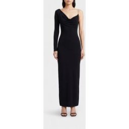 Elisabetta Franchi Abito monospalla in jersey Nero Taglia 40