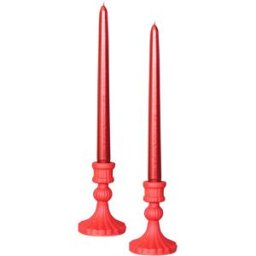 altri brand Set 4 candele rosse con base