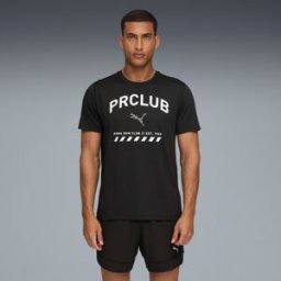 PUMA T-shirt in mesh con grafica RUN CLUB da uomo, Abbigliamento, Nero, XXL