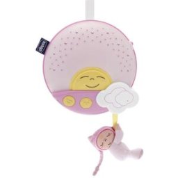 Chicco Gioco Pannello Tramonto Rosa da 0 a 36 Mesi - Proiettore Luminoso e Musicale per Lettino - Atmosfera Magica per il Bambino