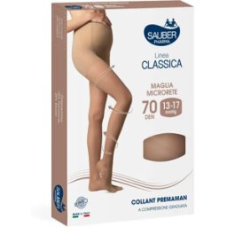ITALSILVA COMMERCIALE Srl Collant Premaman Sauber 70 Denari Neutro Beige Taglia 2 - Linea Classica per la Gravidanza