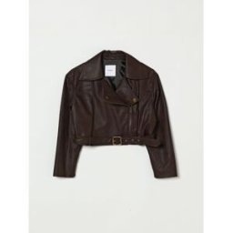 Pinko Giacca biker in pelle sintetica Marrone Taglia 14
