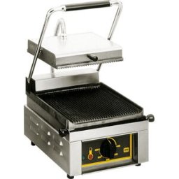 Roller Grill Griglia a contatto, 2 kW, dimensioni 330 x 385 x 220 mm (LxPxA) ; 33x38.5x22 cm (LxPxH); argento/nero