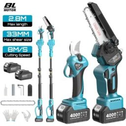Seesii 3-in-1 Brushless Telescopico Palo Forbici a Ramo Alto Motosega Elettrica Strumenti di Potatura da Giardino Per Makita 18V Batteria Spille