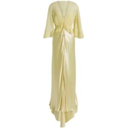 vestiti da sera e cerimonia donna alberta ferretti - abito shiny satin - giallo