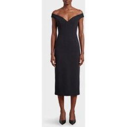 Solace London Abito midi in crêpe Nero Taglia 8
