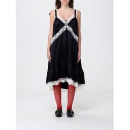 Marc Jacobs Abito slipdress in raso con inserti in pizzo Nero Taglia L