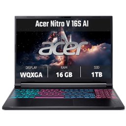 Acer Nitro V 16S AI ANV16S-41 Notebook Gaming, 16 ", processore AMD Ryzen 7 260, NVIDIA GeForce RTX™ 5060, RAM 32 GB, 1024 GB SSD, Black, Windows 11 Home