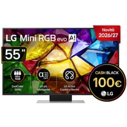 LG Mini RGB 87 55MRGB87B6B TV MINI LED, SMART TV, 55 ", RGB-MiniLED, Processore a8 AI 4K Gen3, Charcoal Black, Classe E