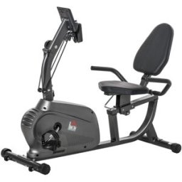 Cyclette Orizzontale Magnetica 8 Resistenze, Display Lcd, Sedile Regolabile Ed Elastici Per Braccia