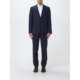 Zegna Abito monopetto in lana con motivo gessato Blue Navy Taglia 54
