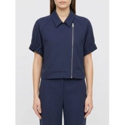Fabiana Filippi Giacca cropped in misto viscosa Blue Taglia 42