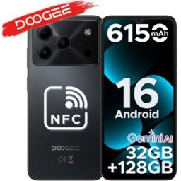 DOOGEE Note56 Pro Smartphone Android 16, 32GB RAM (4+28), 128GB ROM, Batteria 6150mAh, Schermo 6.56 Pollici 90Hz, Fotocamera 13MP+8MP, Widevine L1, NFC, Telefoni Cellulari