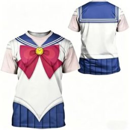 Bandai T-shirt Traspirante e ad Asciugatura Rapida con Stampa 3D a Tema Sailor Moon Usagi Sailor Suit Estate 2026 per Uomo e Donna, Top Coordinato Genitore-Figlio